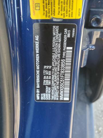 WMWXS5C51FT833856 - 2015 MINI COOPER BLUE photo 12