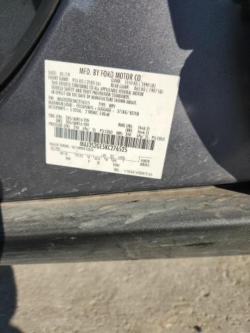 MAJ3S2GE5KC276525 - 2019 FORD ECOSPORT SE Gris foto 13