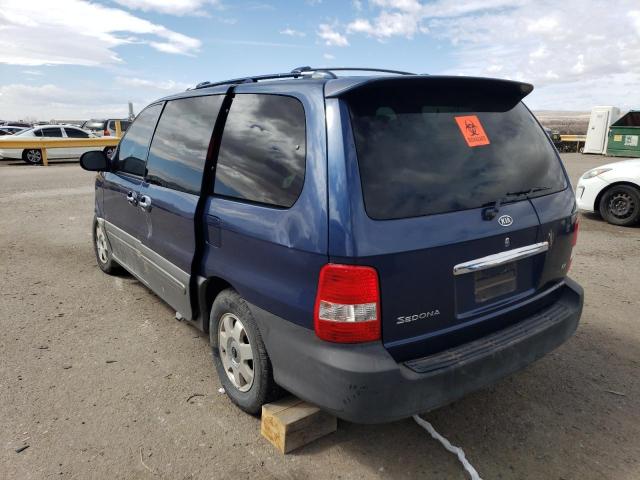 KNDUP131236424241 - 2003 KIA SEDONA EX BLUE photo 2