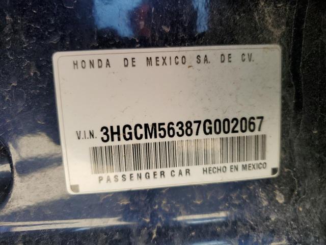 3HGCM56387G002067 - 2007 HONDA ACCORD se SE BLUE photo 13