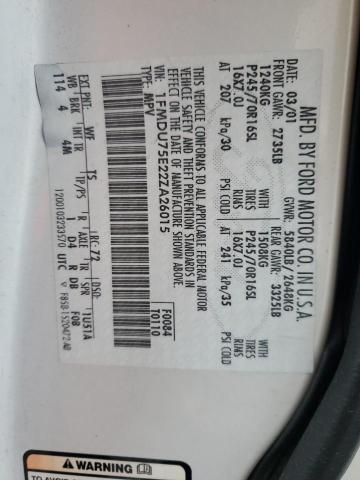 1FMDU75E22ZA26015 - 2002 FORD EXPLORER LIMITED WHITE photo 13