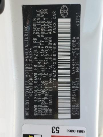 4T1DBADK1SU001906 - 2025 TOYOTA CAMRY XSE თეთრი ფოტო 13