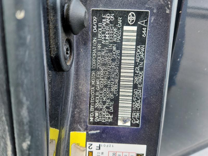 JTDBU4EE3A9101278 - 2010 TOYOTA COROLLA BASE Grau Foto 12