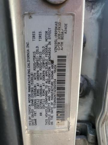 5TEGN92N73Z302354 - 2003 TOYOTA TACOMA DOUBLE CAB PRERUNNER GRAY photo 12