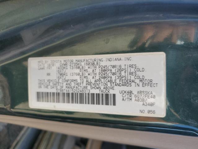 5TBBT44152S248313 - 2002 TOYOTA TUNDRA ACCESS CAB მწვანე ფოტო 12