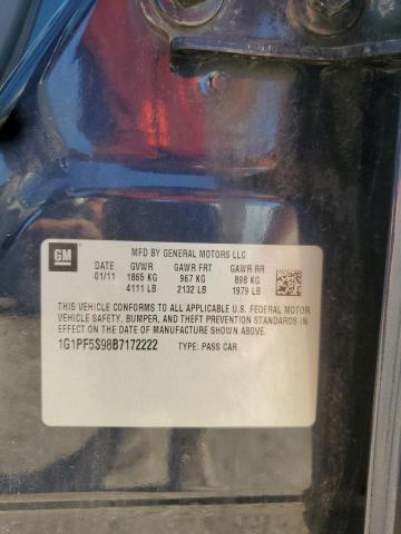 1G1PF5S98B7172222 - 2011 CHEVROLET CRUZE LT 蓝色 照片 12