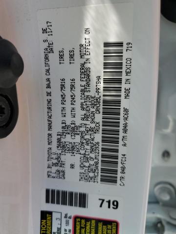 3TMCZ5AN0JM123936 - 2018 TOYOTA TACOMA DOUBLE CAB 白色 照片 12