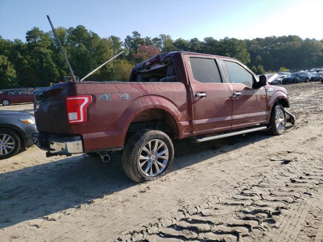 1FTEW1EF6HFC41111 - 2017 FORD F150 SUPERCREW MAROON photo 3