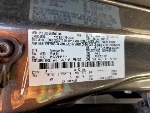 1FADP3E25GL233959 - 2016 FORD FOCUS S GRAY photo 13