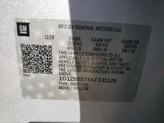 1G1ZB5ST6KF131125 - 2019 CHEVROLET MALIBU LS 银色 照片 13