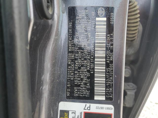 4T1BF1FK3DU285857 - 2013 TOYOTA CAMRY L 灰色 照片 12