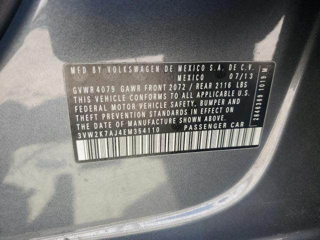 3VW2K7AJ4EM354110 - 2014 VOLKSWAGEN JETTA BASE ნაცრისფერი ფოტო 12