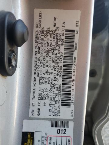 5TELU42N76Z252886 - 2006 TOYOTA TACOMA DOUBLE CAB Argent photo 13