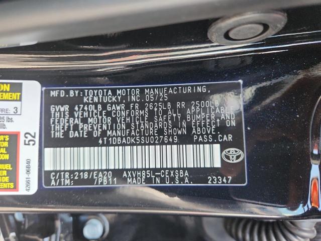 4T1DBADK5SU027649 - 2025 TOYOTA CAMRY XSE BLACK photo 13