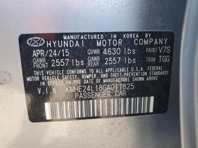 KMHE24L18GA011825 - 2016 HYUNDAI SONATA HYBRID GRAY photo 12