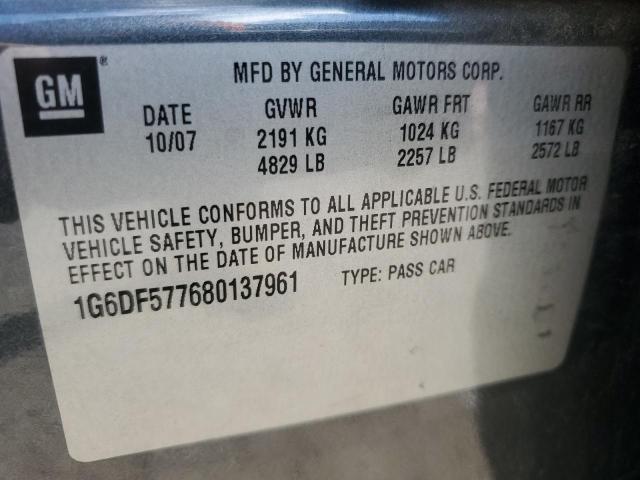 1G6DF577680137961 - 2008 CADILLAC CTS GRAY photo 12