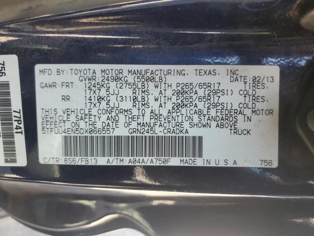 5TFUU4EN5DX066557 - 2013 TOYOTA TACOMA ლურჯი ფოტო 12