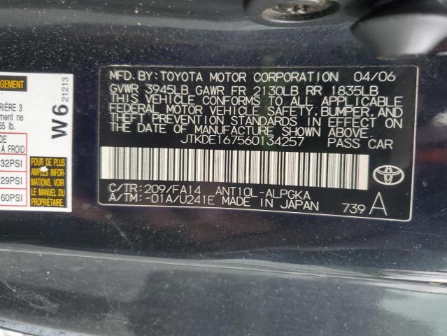 JTKDE167560134257 - 2006 TOYOTA SCION TC BLACK photo 12