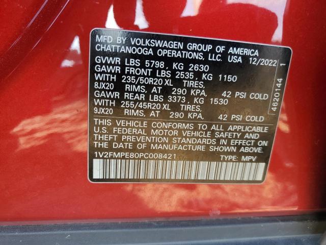 1V2FMPE80PC008421 - 2023 VOLKSWAGEN ID.4 PRO S წითელი ფოტო 12