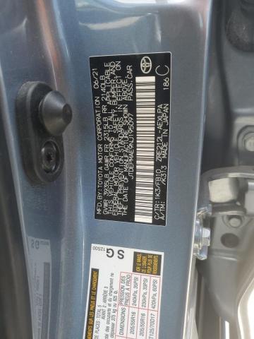 JTDEPMAE9NJ195097 - 2022 TOYOTA COROLLA LE CHARCOAL photo 12