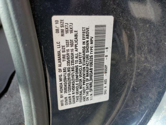 5FNRL3H65AB106326 - 2010 HONDA ODYSSEY EXL Mavi foto 13