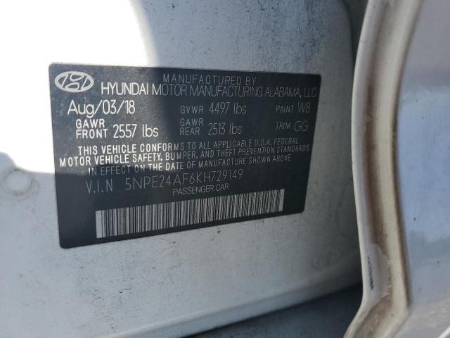 5NPE24AF6KH729149 - 2019 HYUNDAI SONATA SE Biały zdjęcie 12