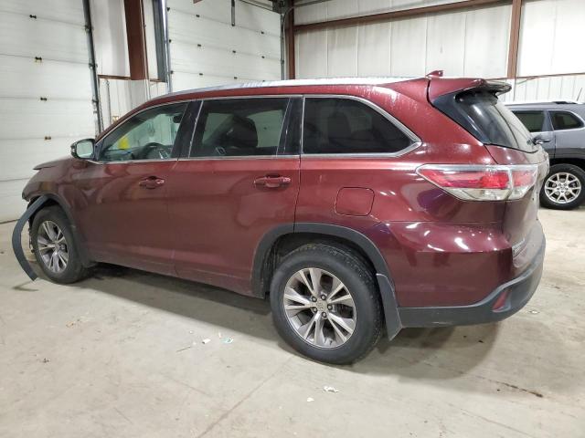 5TDJKRFHXES044608 - 2014 TOYOTA HIGHLANDER XLE BURGUNDY photo 2