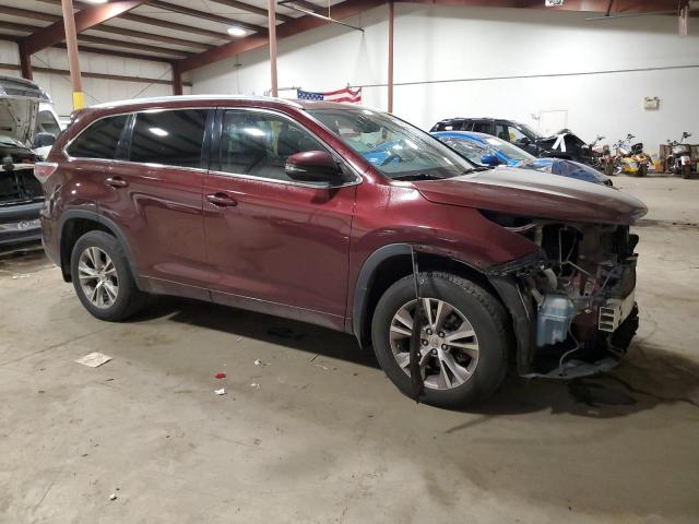 5TDJKRFHXES044608 - 2014 TOYOTA HIGHLANDER XLE BURGUNDY photo 4