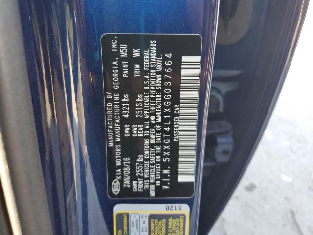 5XXGT4L1XGG037664 - 2016 KIA OPTIMA LX BLUE photo 12