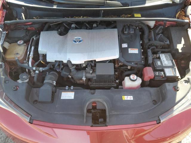 JTDKARFU2H3542330 - 2017 TOYOTA PRIUS RED photo 11