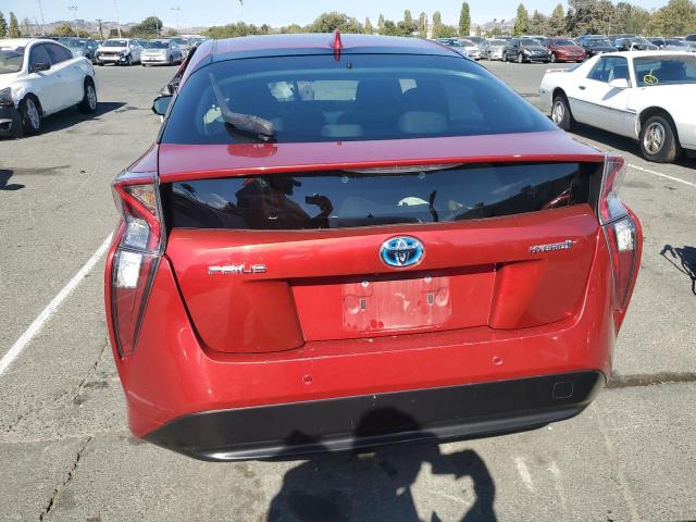 JTDKARFU2H3542330 - 2017 TOYOTA PRIUS RED photo 6