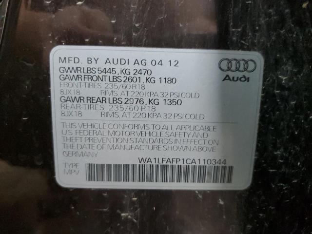 WA1LFAFP1CA110344 - 2012 AUDI Q5 PREMIUM PLUS BROWN photo 13