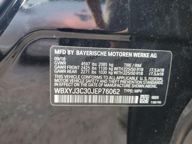 WBXYJ3C30JEP76062 - 2018 BMW X2 SDRIVE28I BLACK photo 13