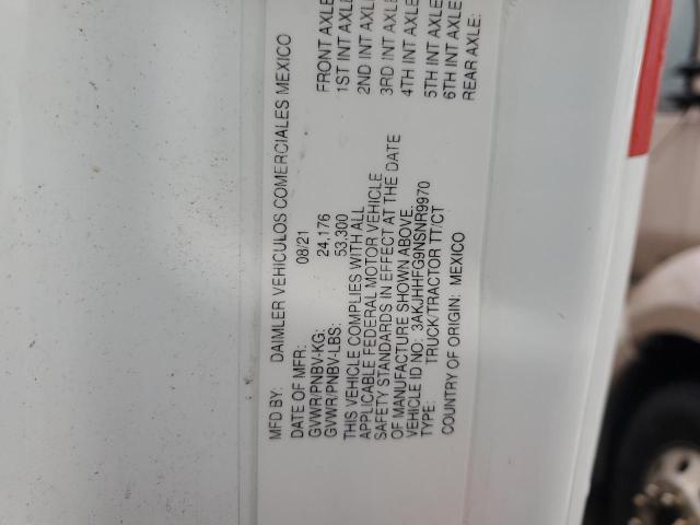 3AKJHHFG9NSNR9970 - 2022 FREIGHTLINER CASCADIA 1 WHITE photo 10