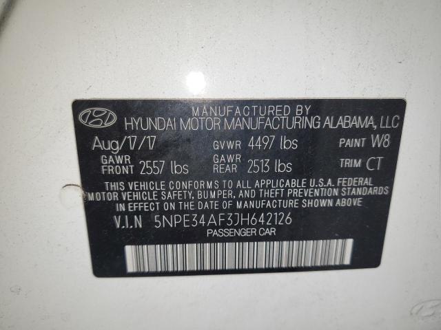 5NPE34AF3JH642126 - 2018 HYUNDAI SONATA SPORT WHITE photo 12