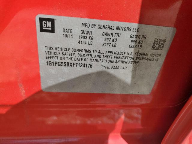 1G1PG5SBXF7124176 - 2015 CHEVROLET CRUZE LTZ RED photo 12