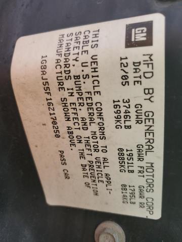 1G8AJ55F16Z170250 - 2006 SATURN ION LEVEL 2 TEAL photo 12