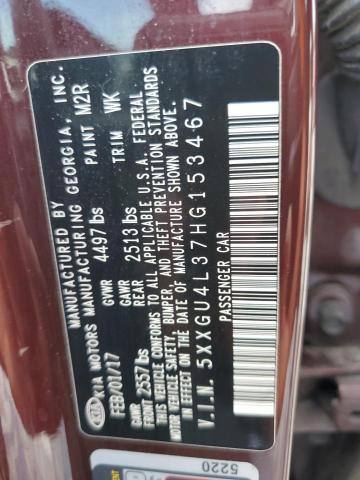 5XXGU4L37HG153467 - 2017 KIA OPTIMA EX 紫色 照片 13