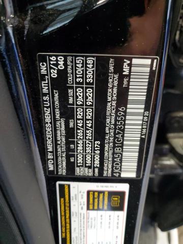 4JGDA5JB1GA735596 - 2016 MERCEDES-BENZ GLE 350 黑色 照片 13