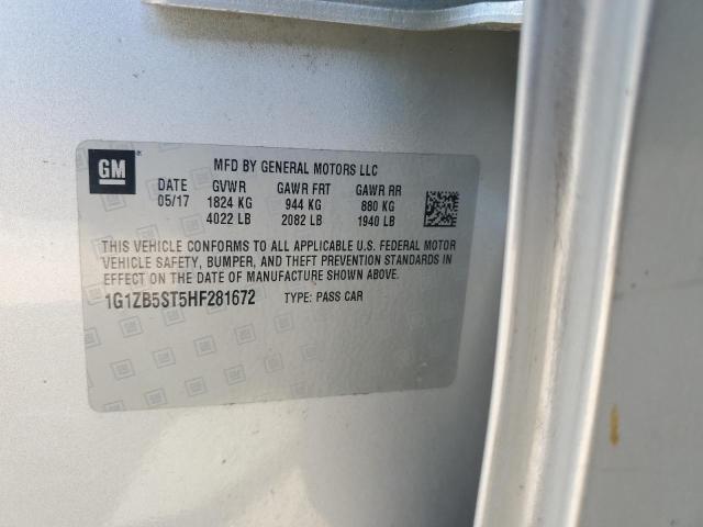 1G1ZB5ST5HF281672 - 2017 CHEVROLET MALIBU LS ვერცხლისფერი ფოტო 24