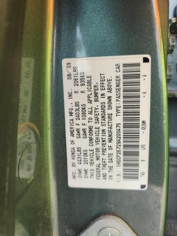 1HGCP26729A200475 - 2009 HONDA ACCORD EX GREEN photo 12