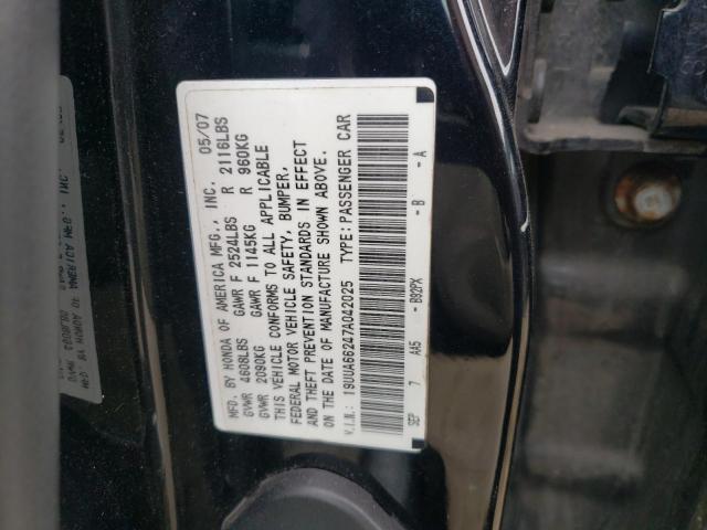 19UUA66247A042025 - 2007 ACURA TL BLACK photo 12