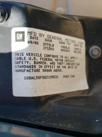 1G8AL55F56Z139531 - 2006 SATURN ION LEVEL 3 GREEN photo 12