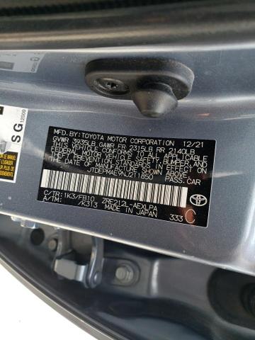 JTDEPMAE9NJ211850 - 2022 TOYOTA COROLLA LE 蓝色 照片 12