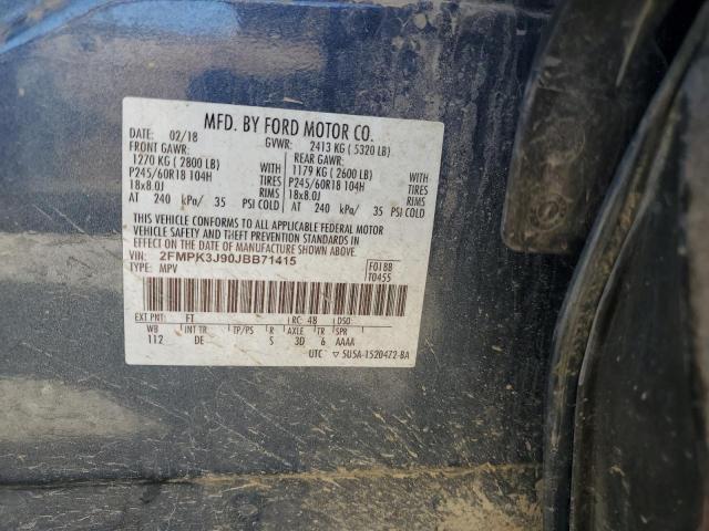 2FMPK3J90JBB71415 - 2018 FORD EDGE SEL Көк фото 13