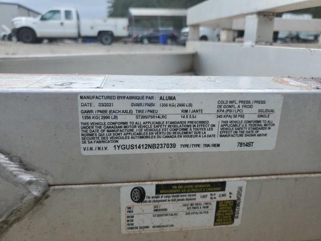 1YGUS1412NB237039 - 2021 ALUM TRAILER SILVER photo 10