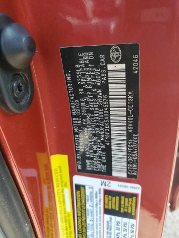 4T1BF3EK5AU045976 - 2010 TOYOTA CAMRY BASE RED photo 13