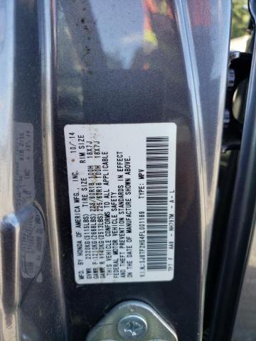 5J6TF2H54FL001189 - 2015 HONDA CROSSTOUR EXL 灰色 照片 12