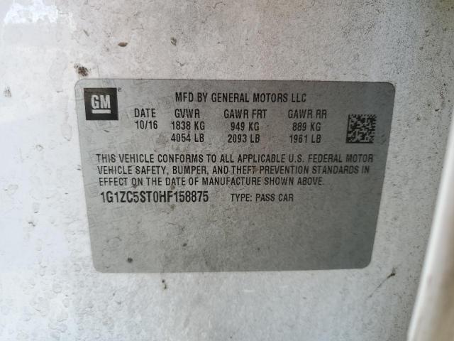 1G1ZC5ST0HF158875 - 2017 CHEVROLET MALIBU LS WHITE photo 12