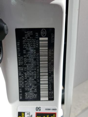 4T1C31AK4LU545976 - 2020 TOYOTA CAMRY LE WHITE photo 12